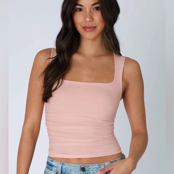 Accessories - Peachy Pink Shirred Top